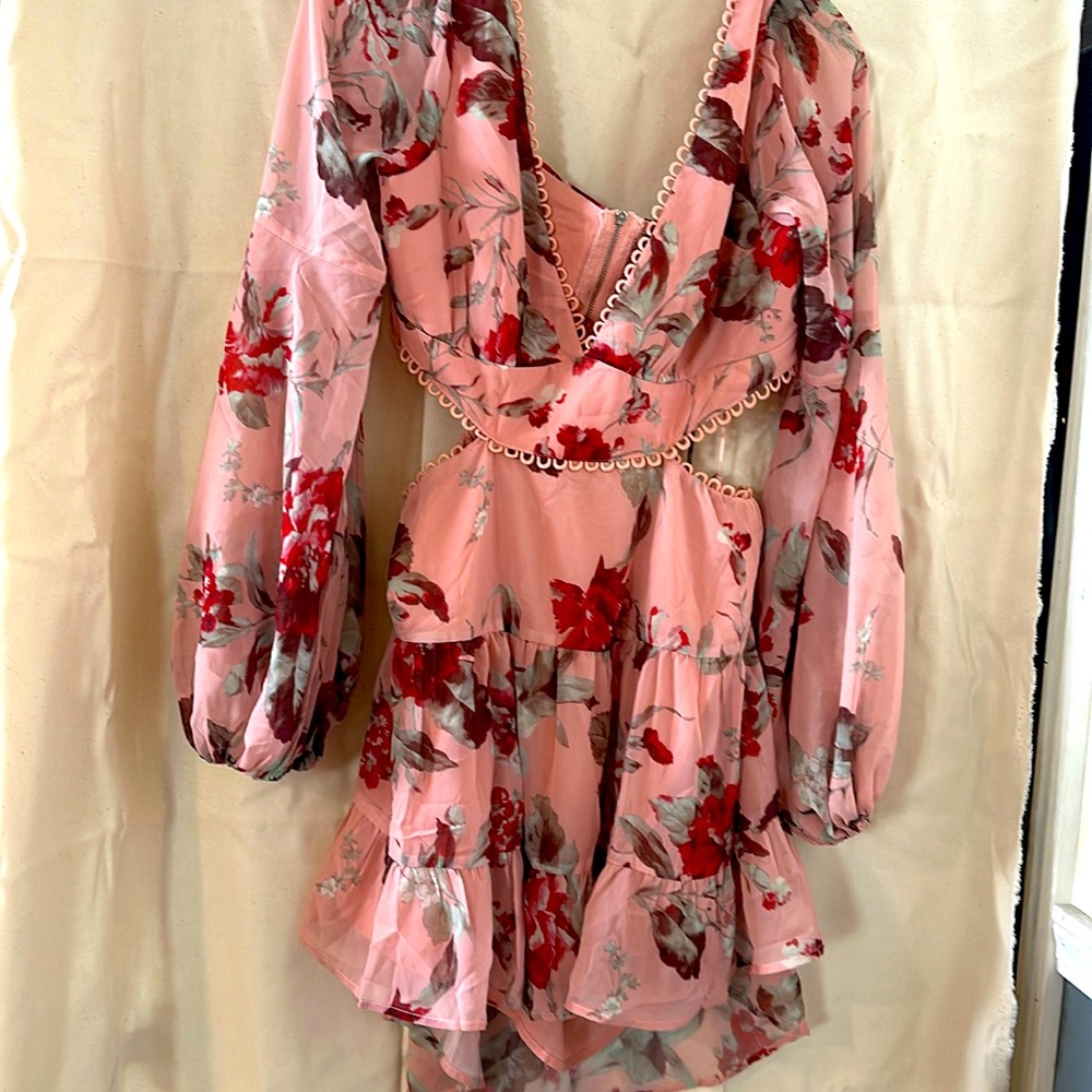 By Akira dress pink reddish little gray, a little white